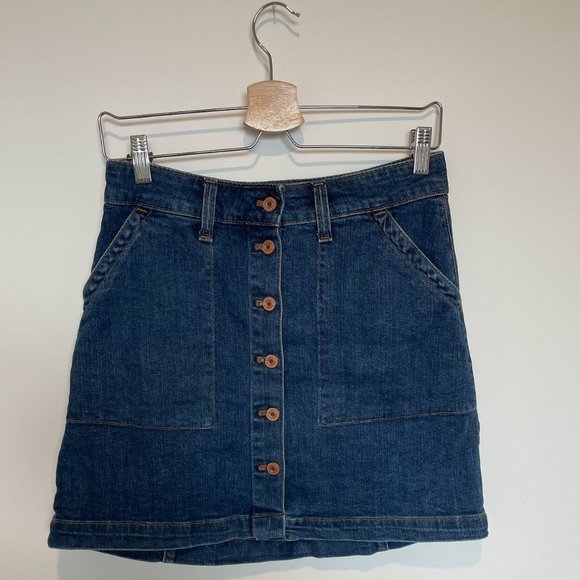 J Crew denim button-front mini skirt - Picture 5 of 6